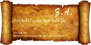 Zorkóczy Adrián névjegykártya